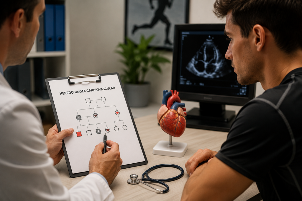 Miocardiopatia hereditária em atleta durante construção do heredograma cardiovascular
