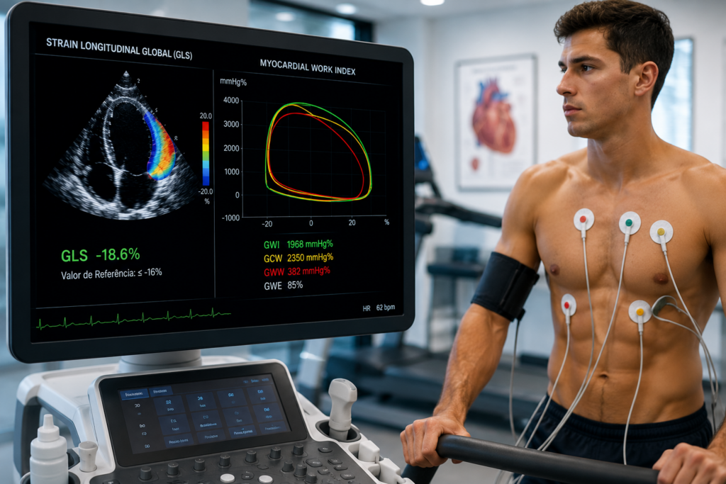 Miocardiopatia em atleta investigada com strain longitudinal global e myocardial work in