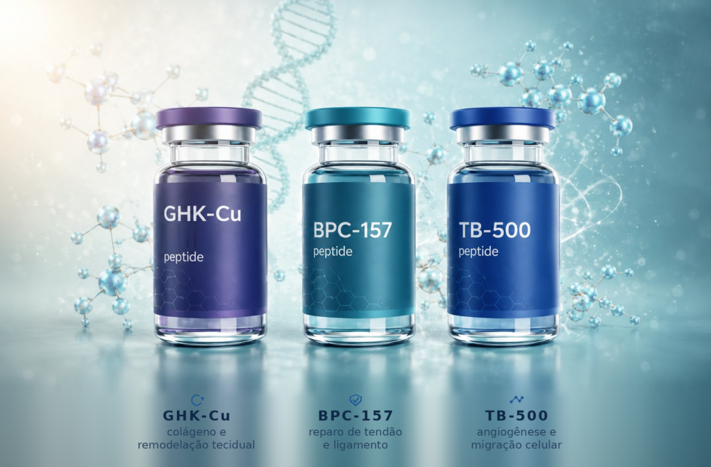 Peptídeos para dor crônica: GHK-Cu; BPC-157; TB-500